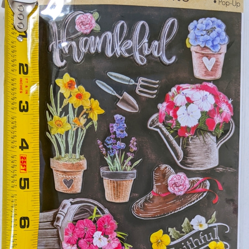 Garden Flowers Pots Thankful Pop Up 10pcs Stickers